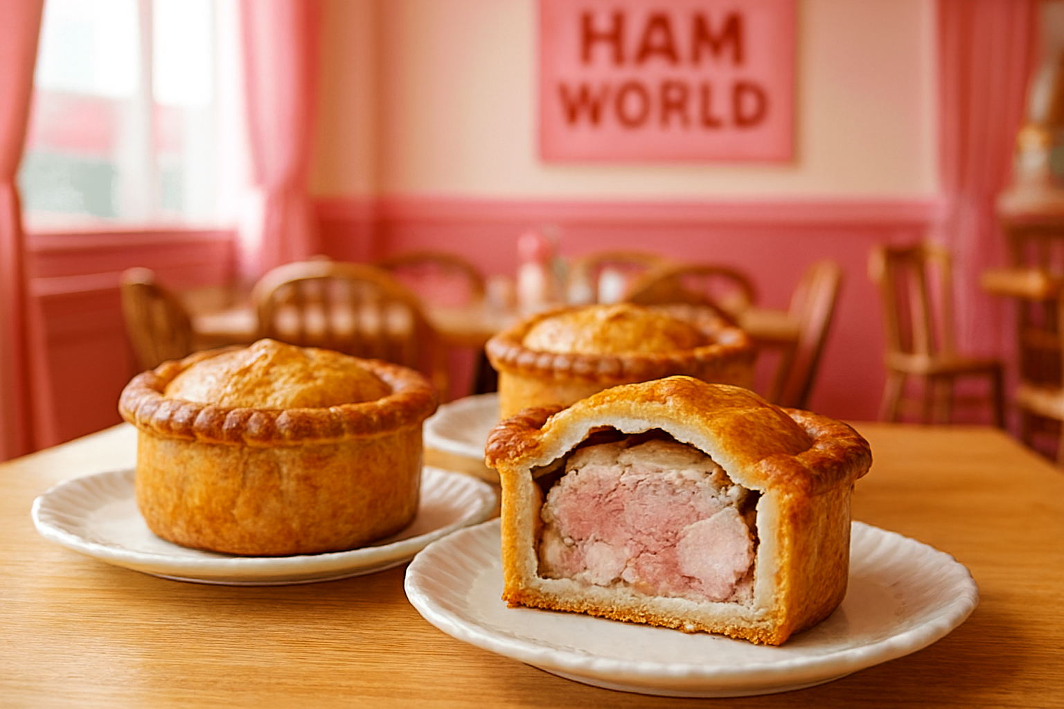 Traditional ham and pork savory pies